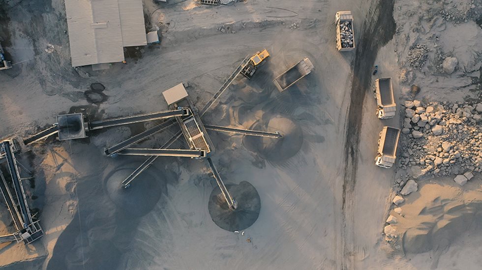 Aerial view over Immunity Group's quarry in India.
